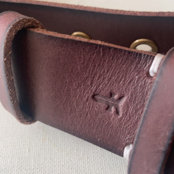 Frye leather brown belt with grommets main image 10